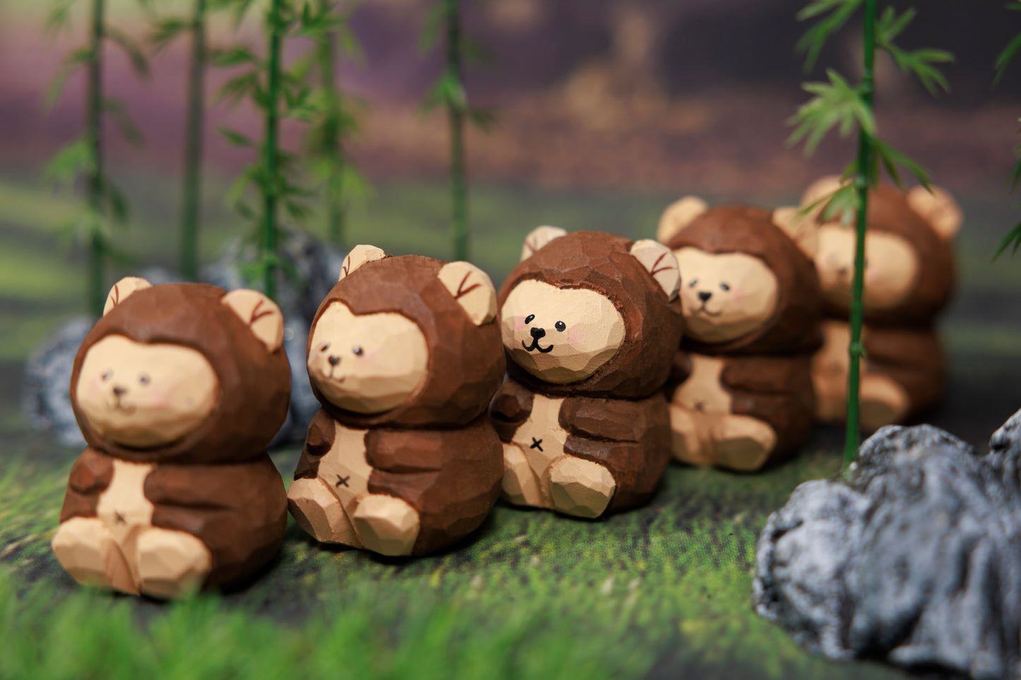 (Original Design) (The Chinese Zodiac Series) Wood Carved Monkey