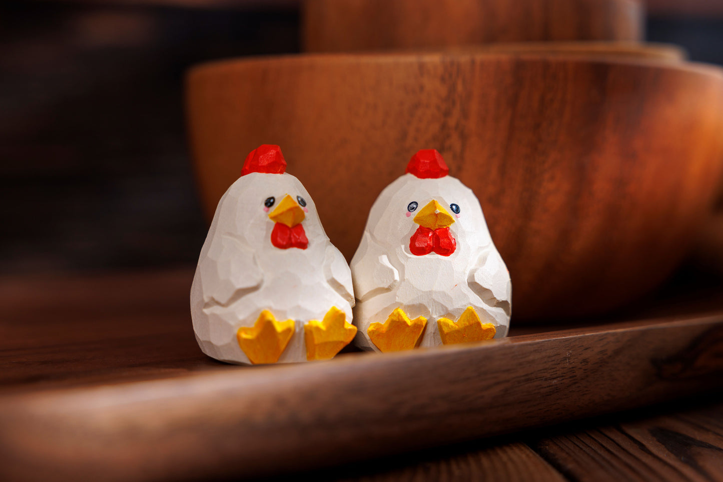 Islandoffer (Chinese Zodiac Series) Wooden Carved Rooster Chick