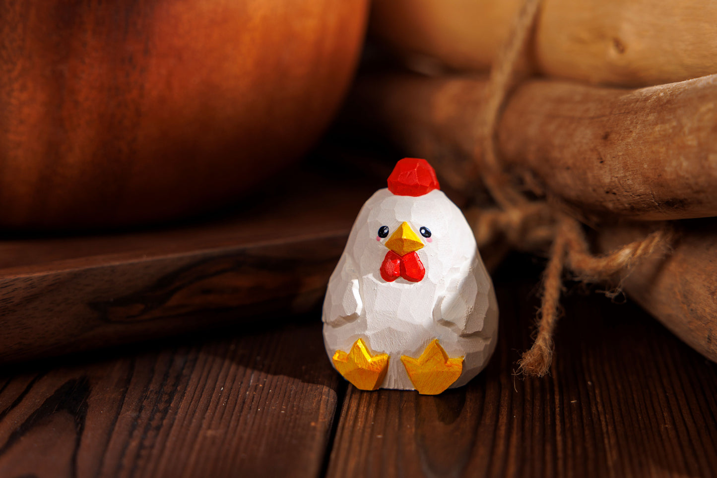Islandoffer (Chinese Zodiac Series) Wooden Carved Rooster Chick