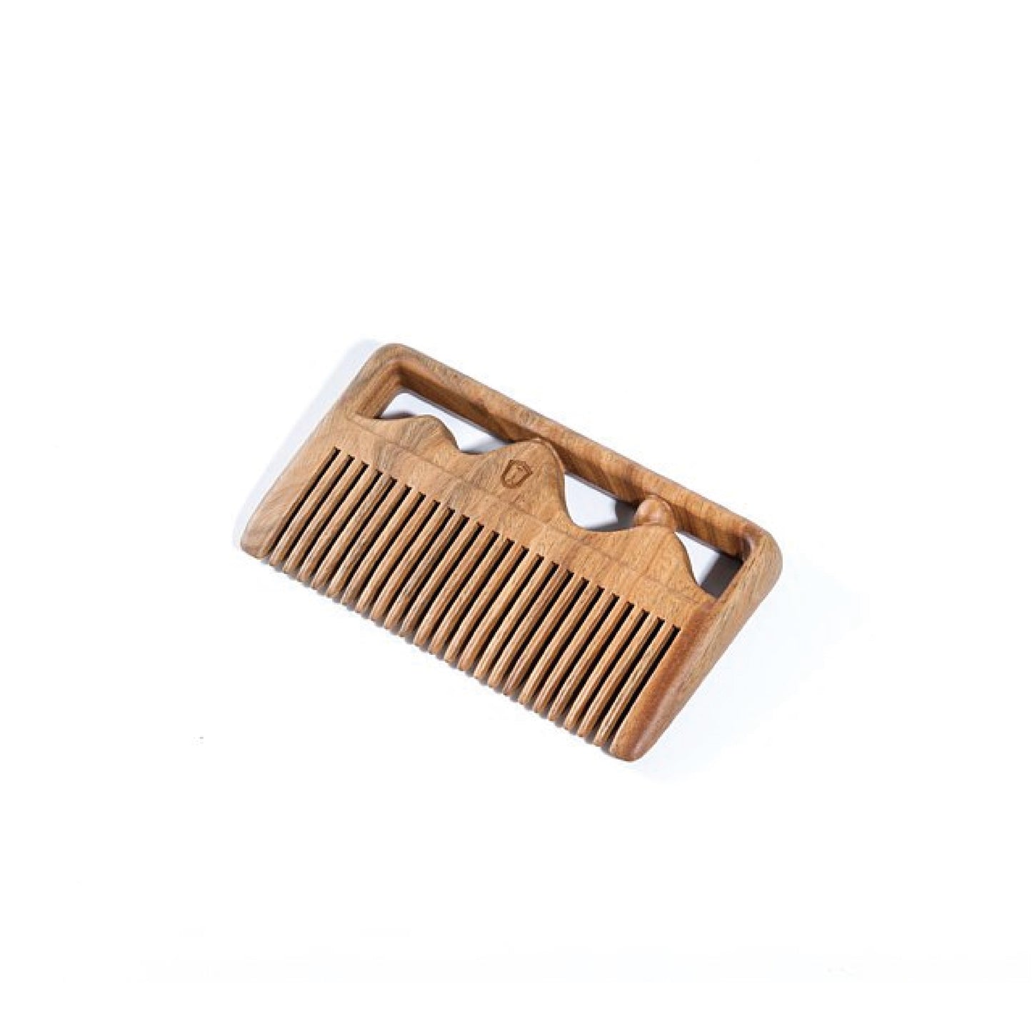 Islandoffer Green Sandalwood Mountain Peak Embossed Handleless Comb