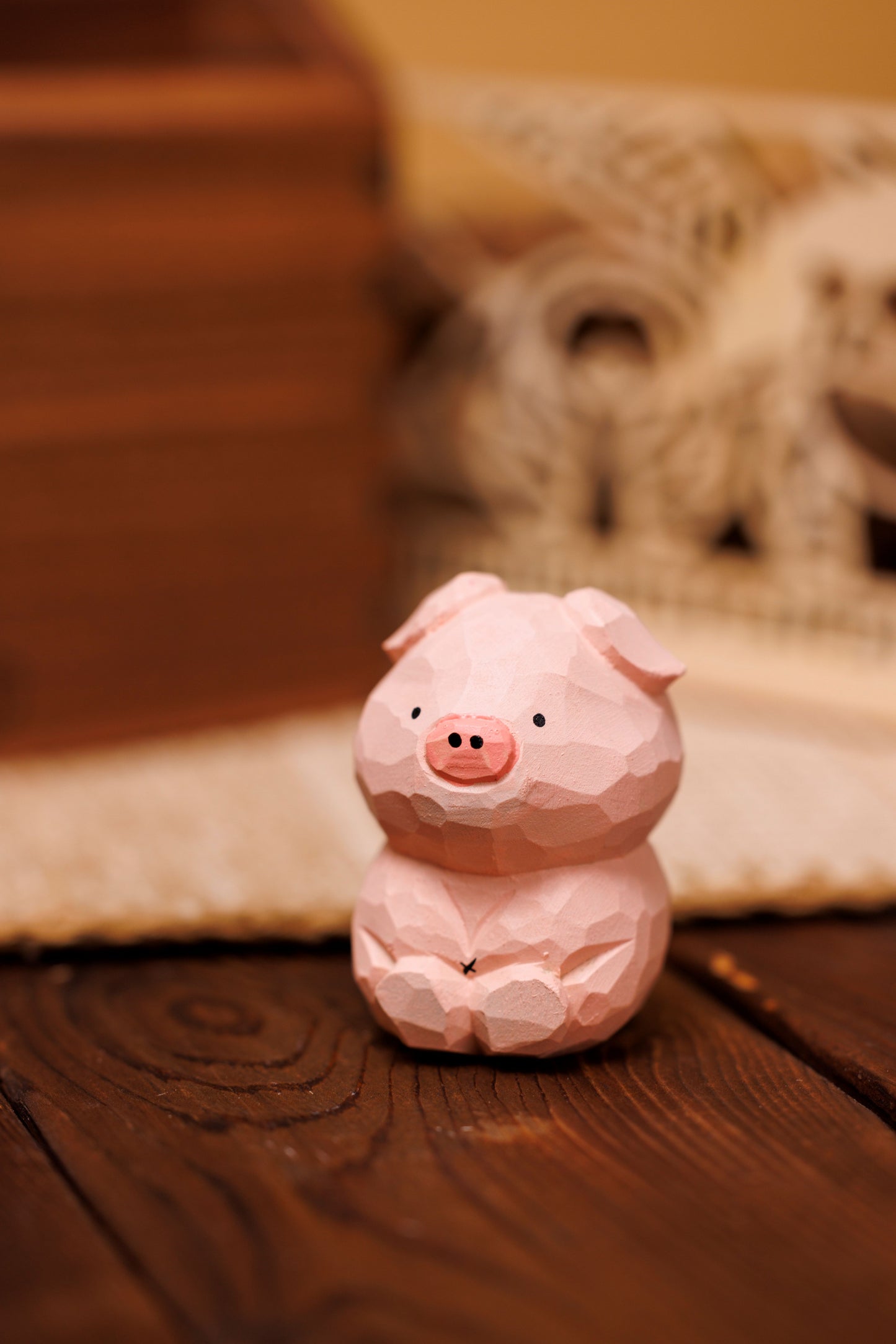 (Original Design) (The Chinese Zodiac Series) Wood Carved Pig