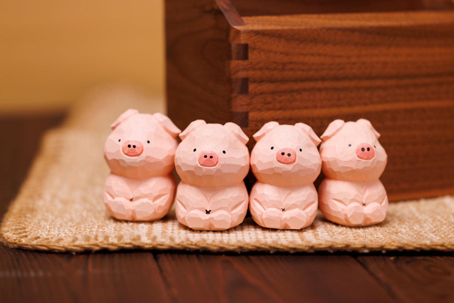 (Original Design) (The Chinese Zodiac Series) Wood Carved Pig