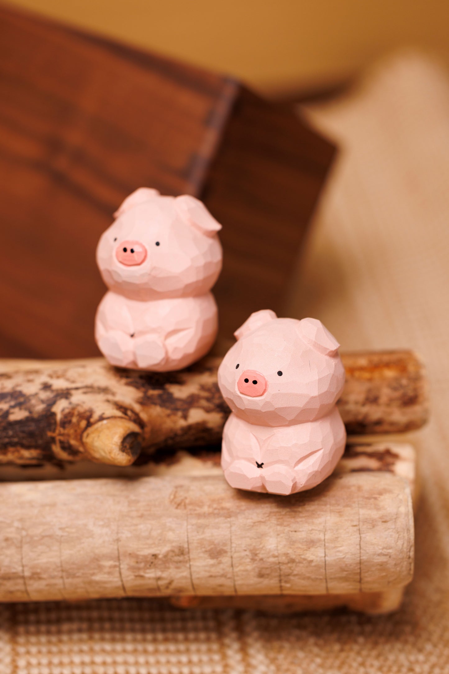 (Original Design) (The Chinese Zodiac Series) Wood Carved Pig
