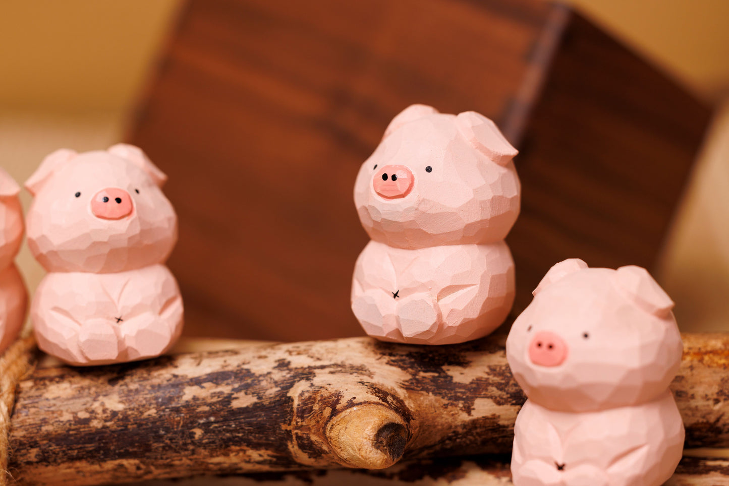 (Original Design) (The Chinese Zodiac Series) Wood Carved Pig