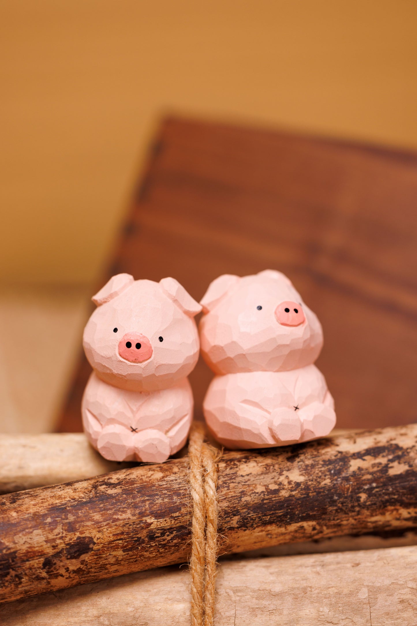 (Original Design) (The Chinese Zodiac Series) Wood Carved Pig