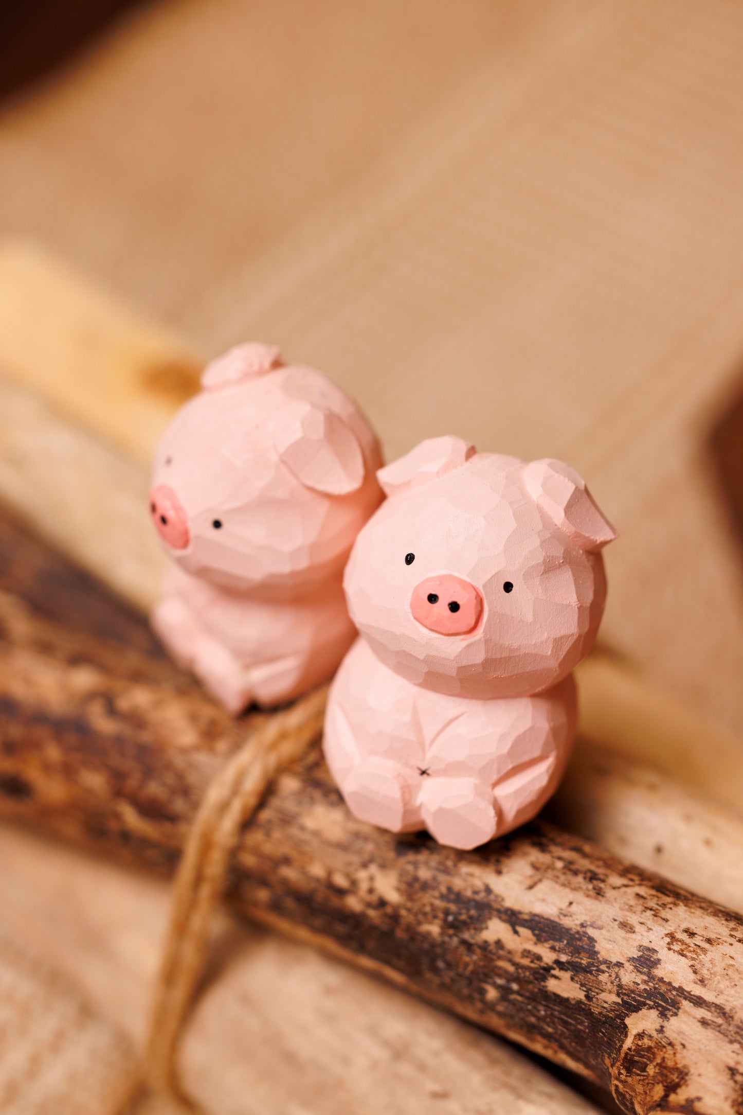 (Original Design) (The Chinese Zodiac Series) Wood Carved Pig